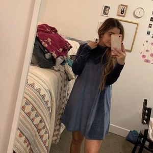 Blue velvet dress